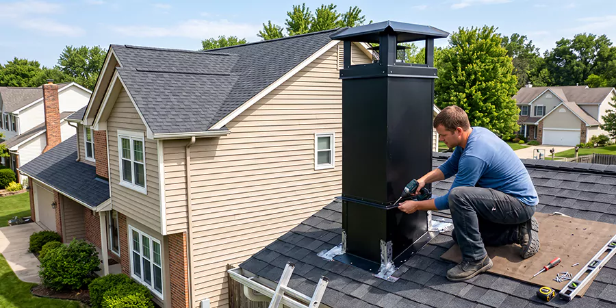 Prefab Chimney Chase Installation La Mirada